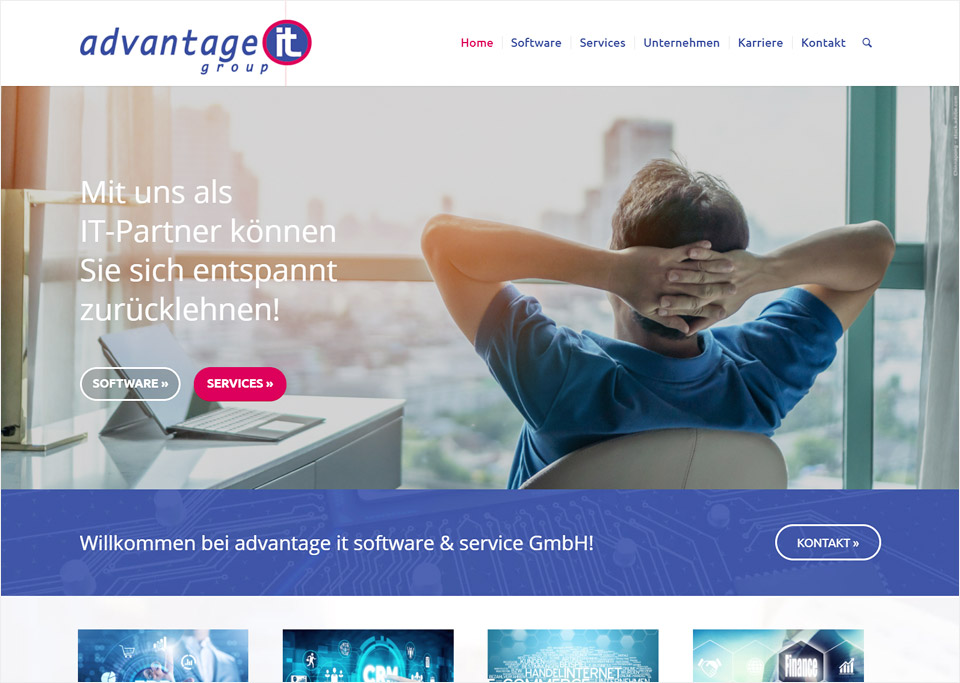 Homepage-Erstellung für Advantage it software & service GmbH, 90513 Zirndorf