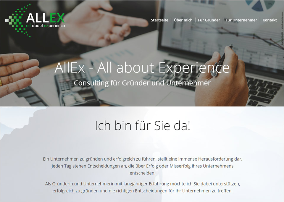 Homepage-Erstellung für AllEx – All about Experience, Dr. Christine Batzl-Hartmann, 66133 Saarbrücken