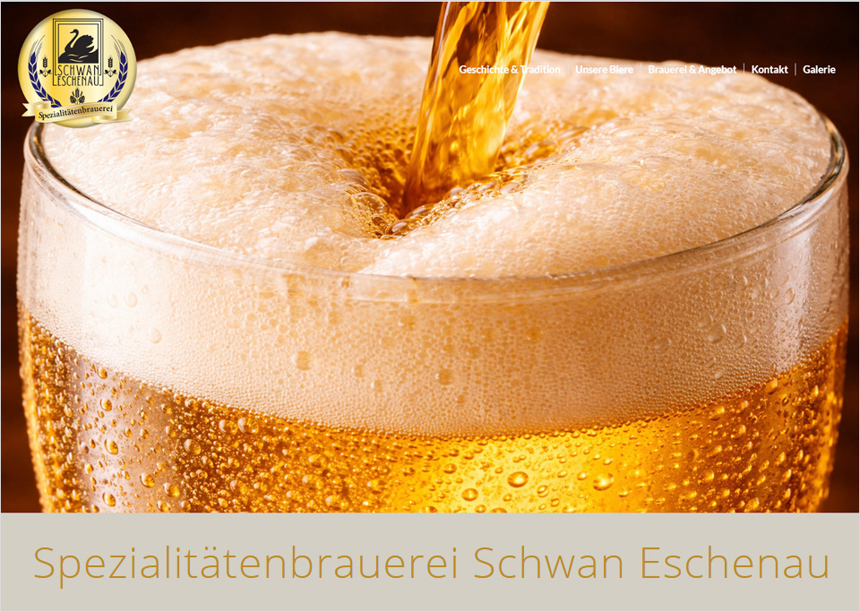 Homepage-Erstellung für Spezialitätenbrauerei Schwan, 90542 Eckental