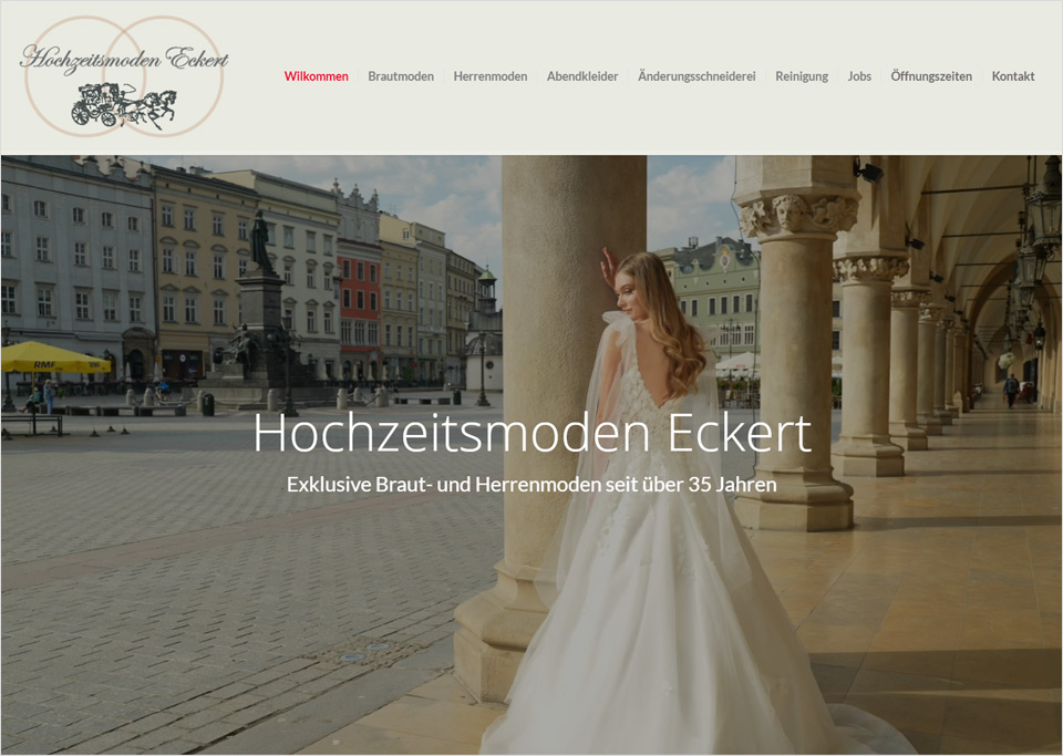 Homepage-Erstellung für Hochzeitsmoden Eckert, 90489 Nürnberg