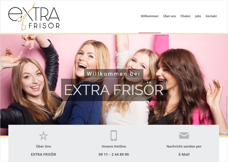 Homepage-Erstellung für EXTRA FRISÖR GmbH, 90403 Nürnberg