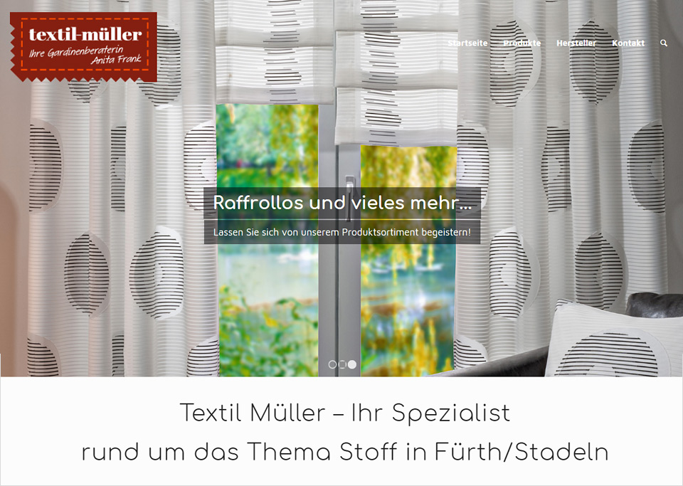 Homepage-Erstellung für Textil Müller, 90765 Fürth