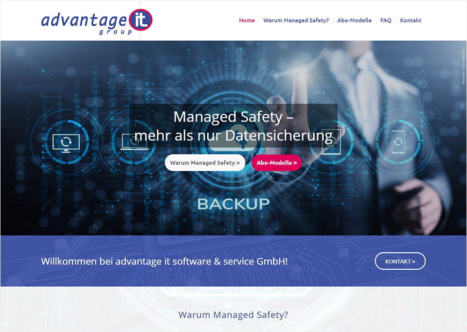 Homepage-Erstellung für Advantage it software & service GmbH, 90513 Zirndorf