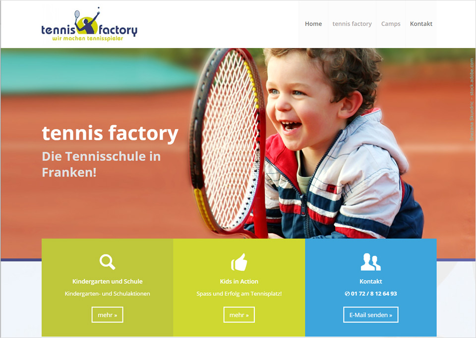 Homepage-Erstellung für Tennis Factory, Peter Schneider, 90482 Nürnberg