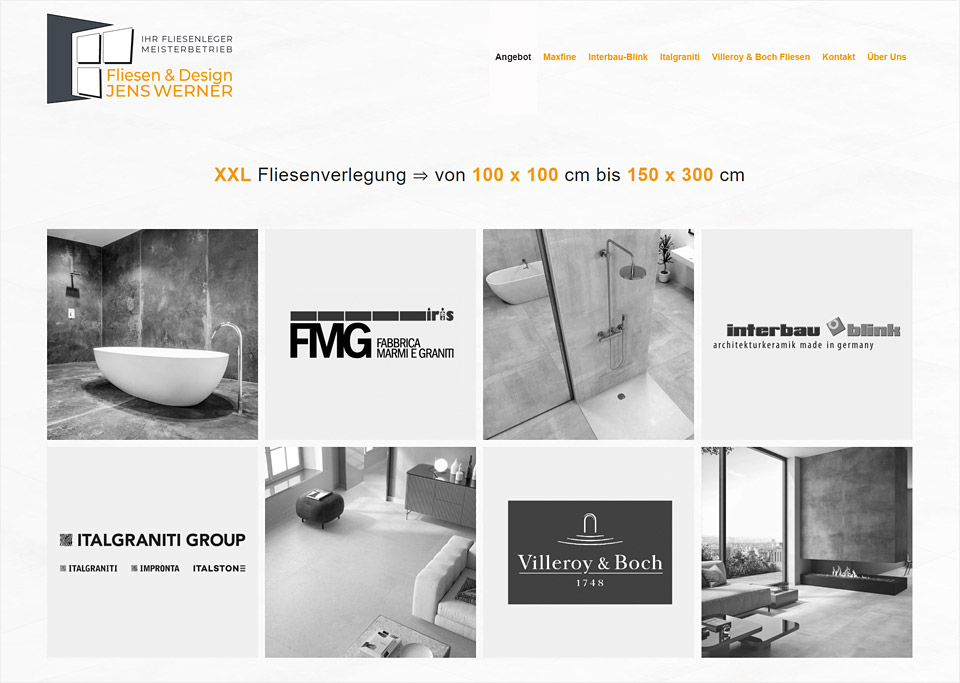Homepage-Erstellung für Fliesen & Design, Jens Werner, 97528 Sternberg